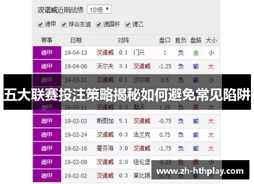 五大联赛投注策略揭秘如何避免常见陷阱